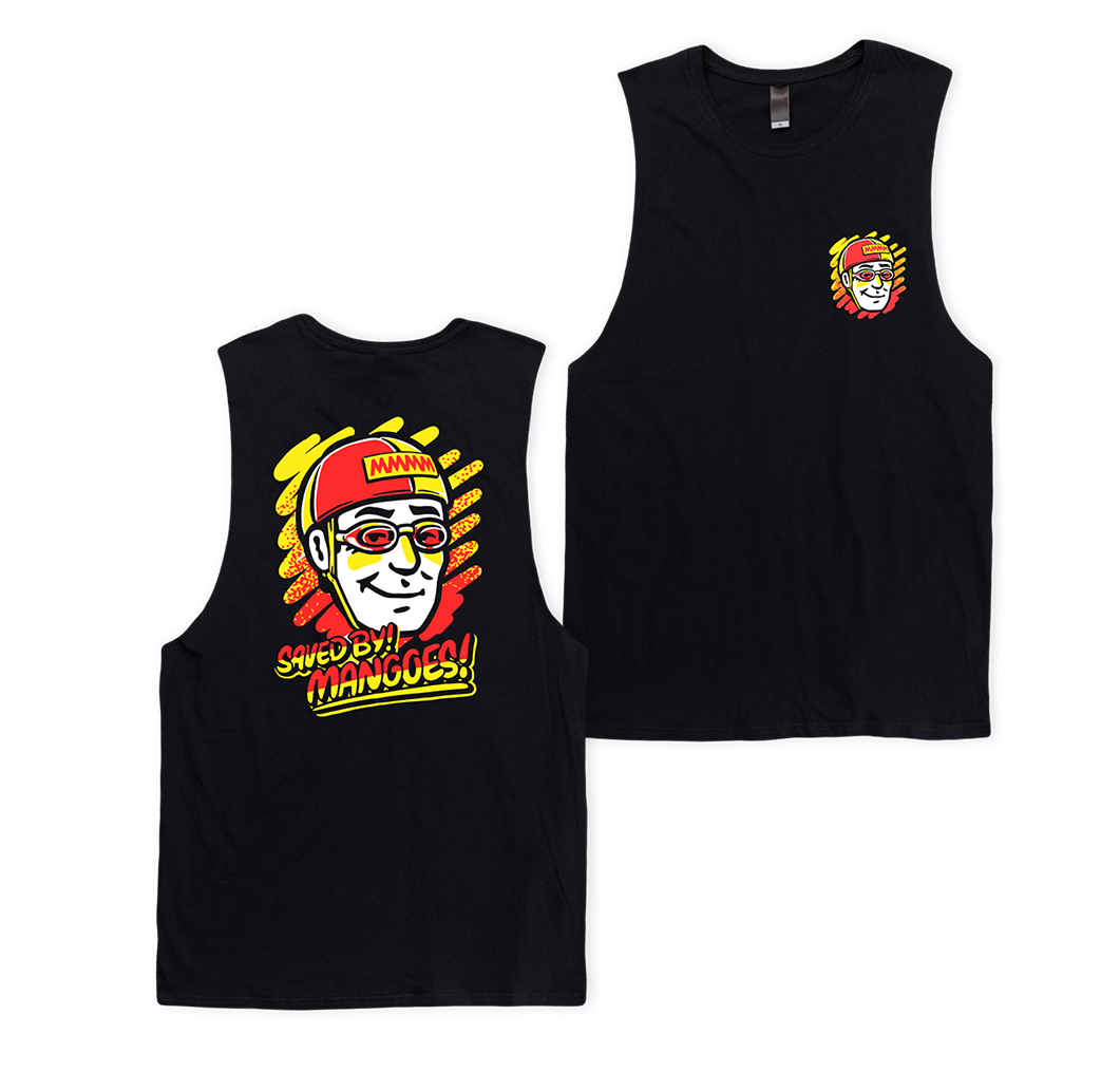 Saved By Mangoes Muscle Tee Black