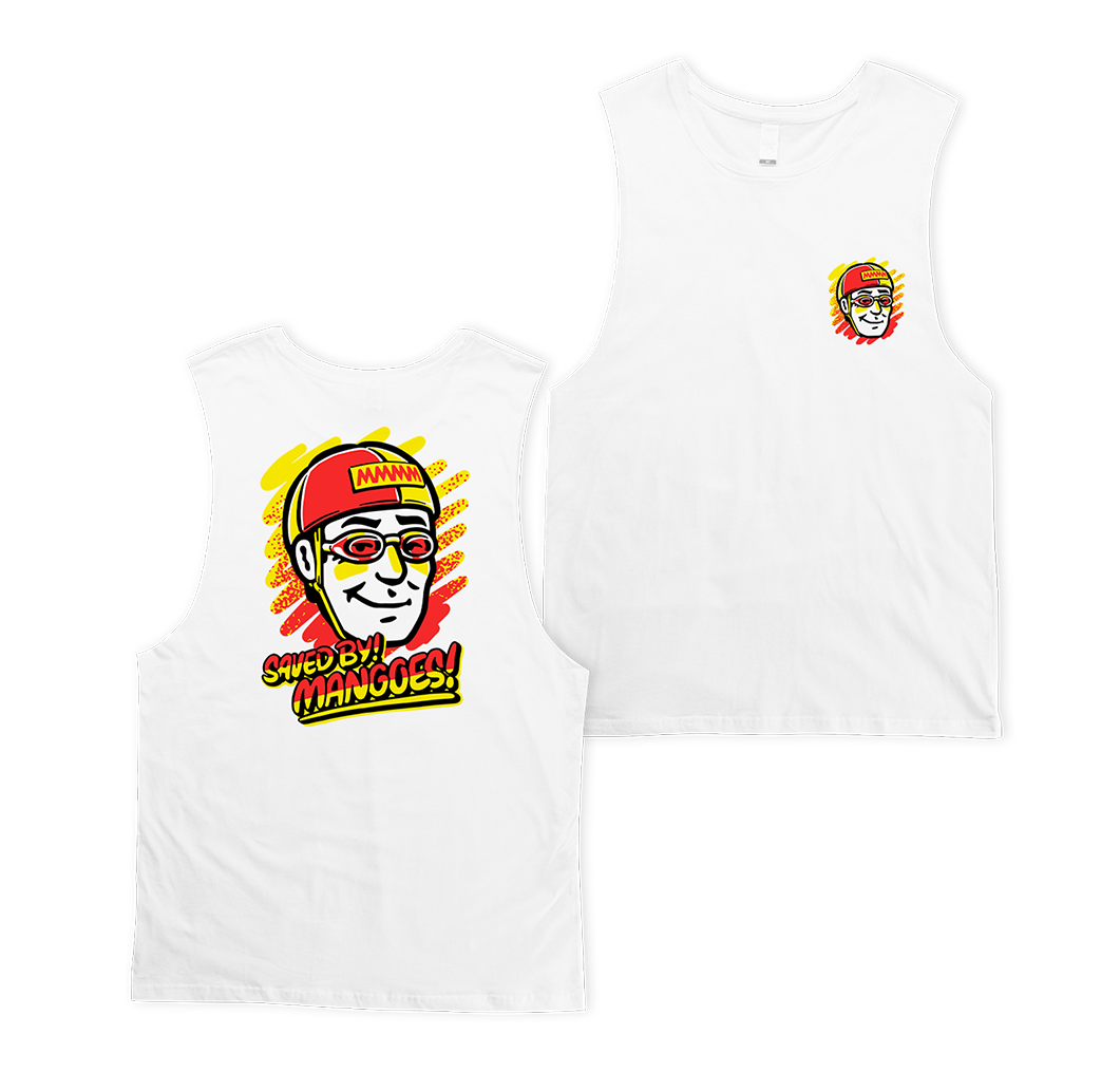 Saved By Mangoes Muscle Tee White