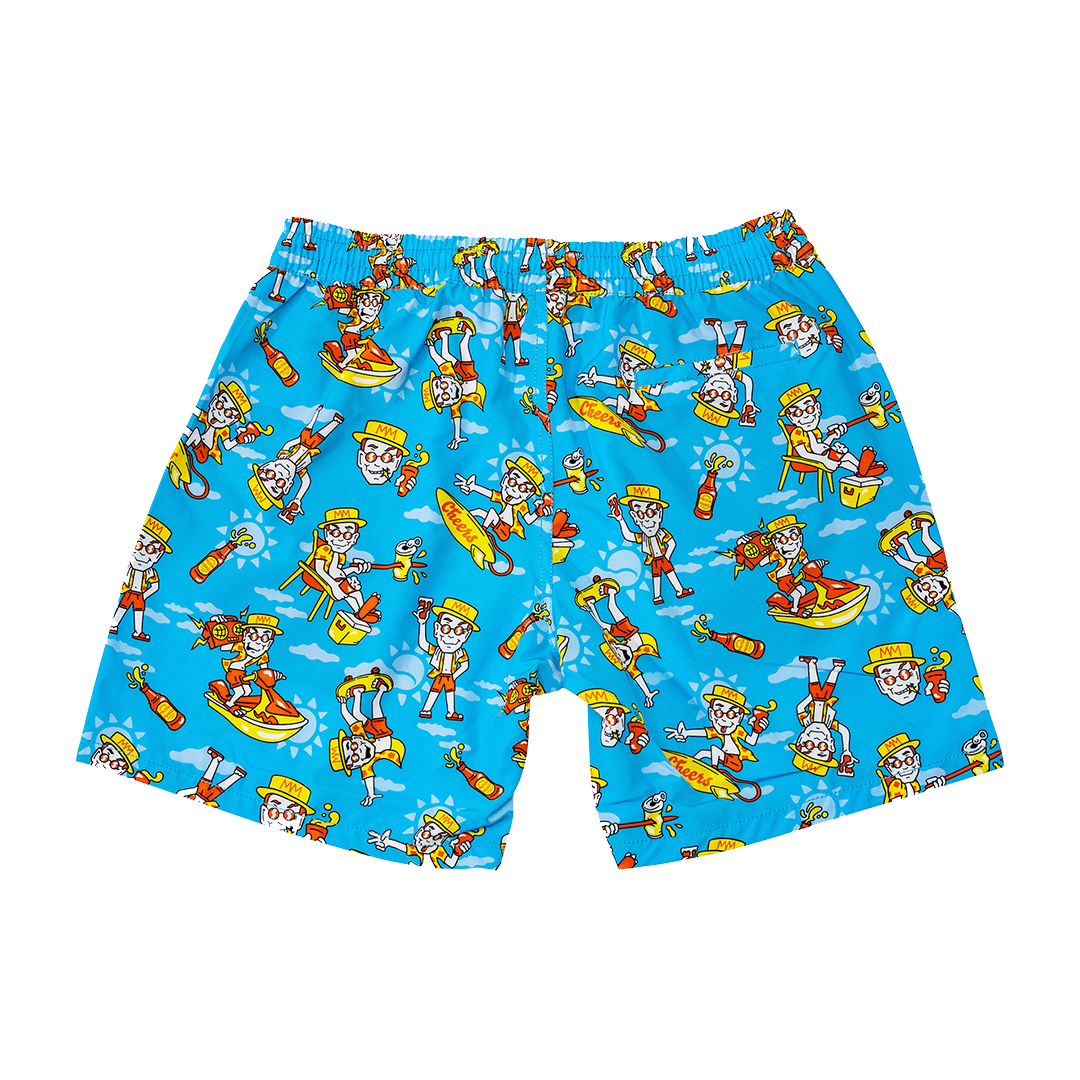 blue boardshorts