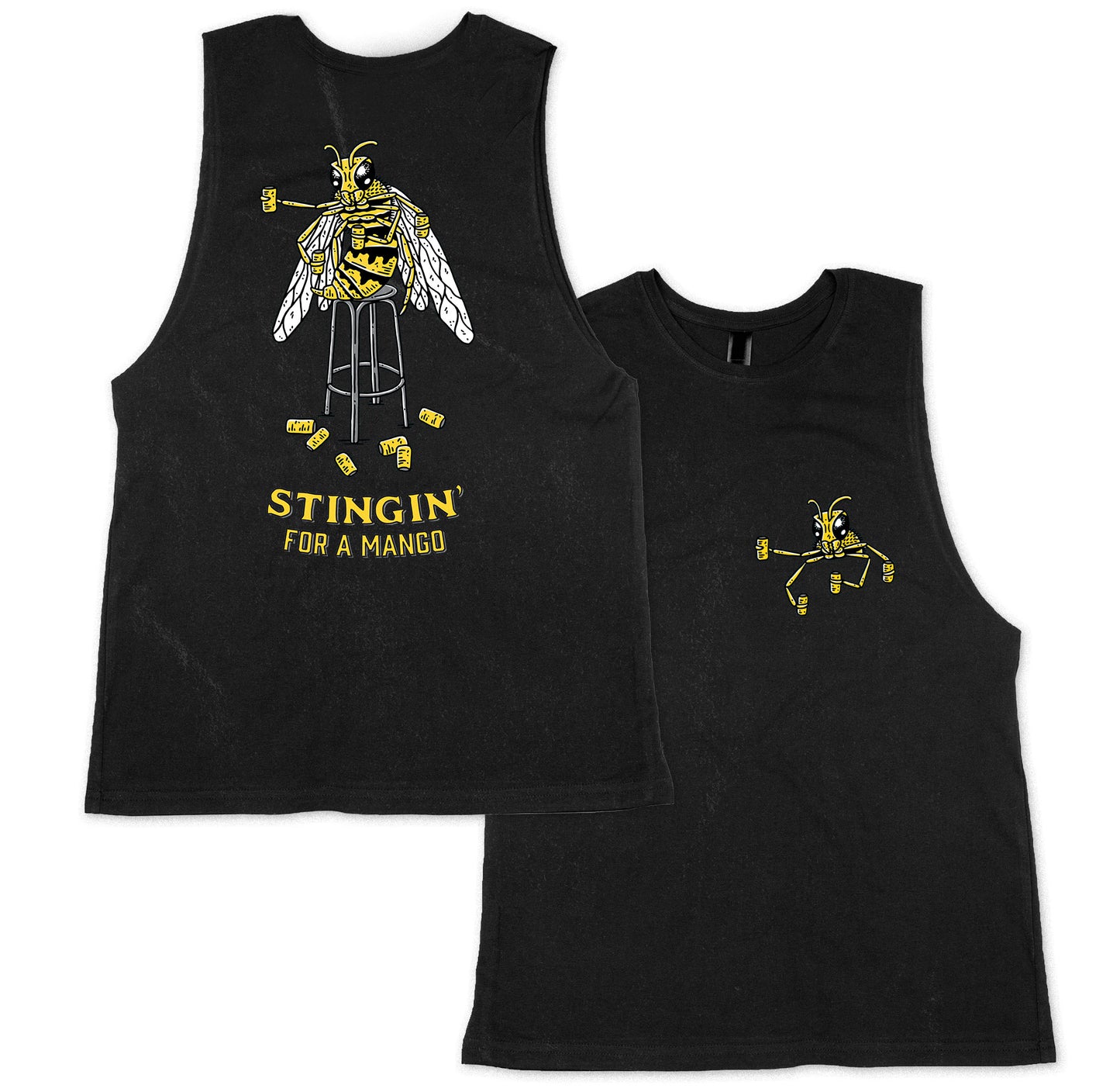 Stingin Muscle Tee Black