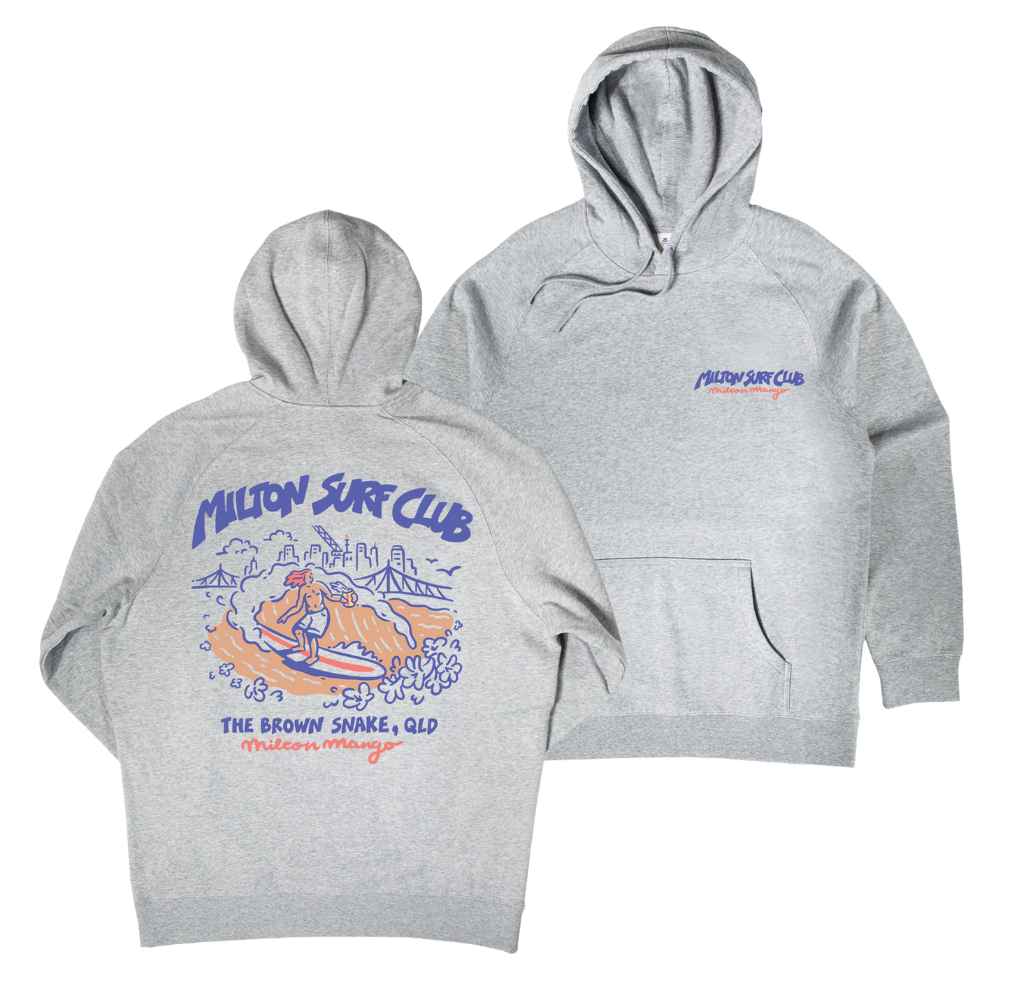 Milton Surf Club Hoodie Grey