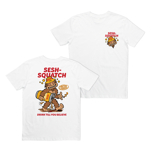 Sesh-Squatch Tee White