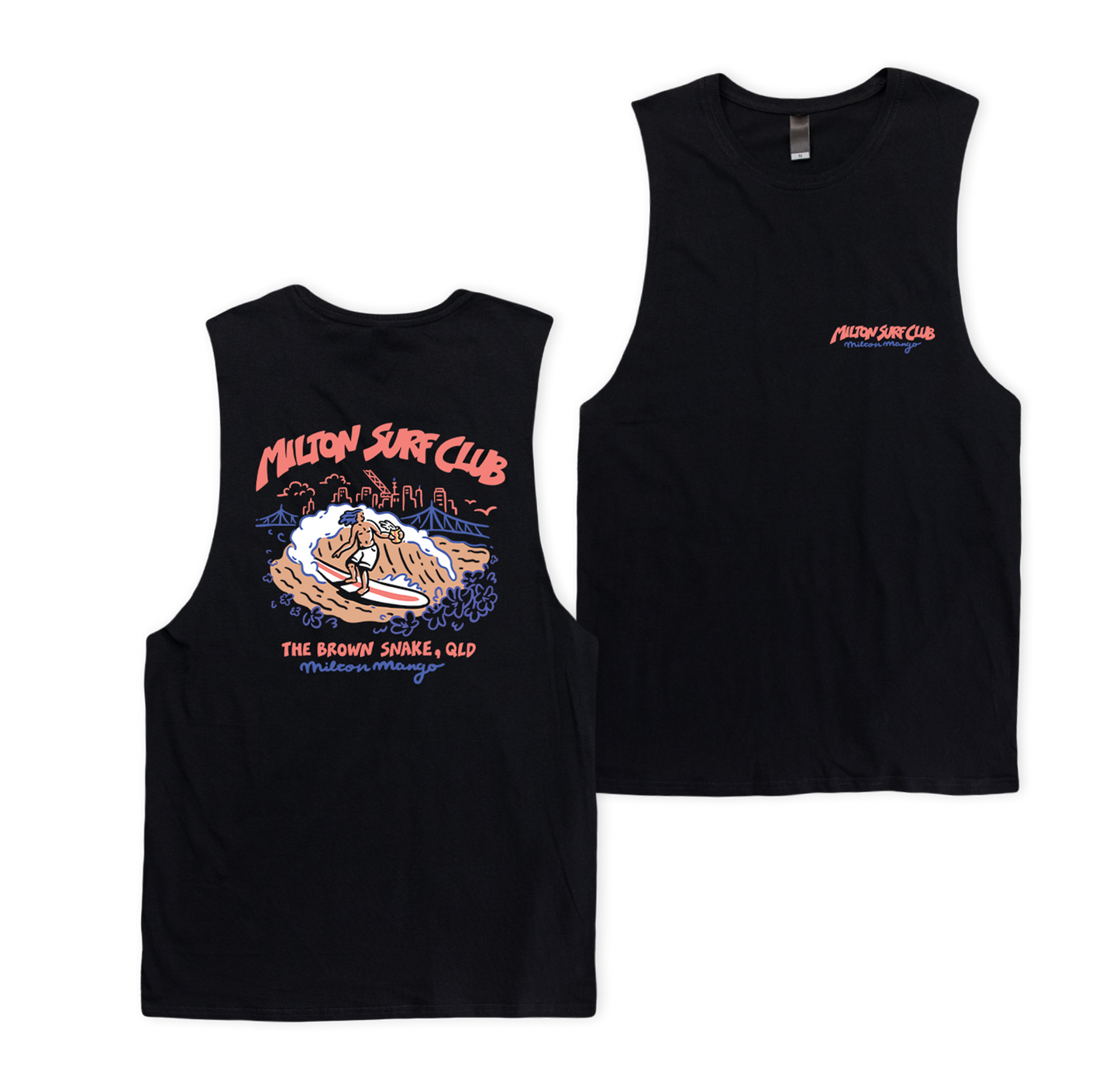 Milton Surf Club Muscle Tee Black