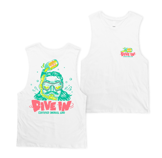 Dive In Muscle Tee White