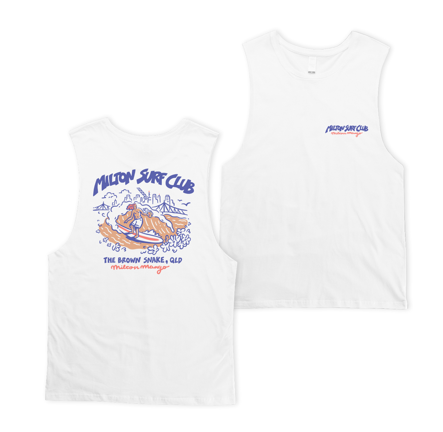 Milton Surf Club Muscle Tee White