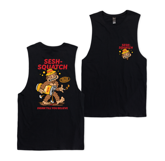 Sesh-Squatch Muscle Tee Black