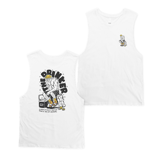 The Drinker Muscle Tee White