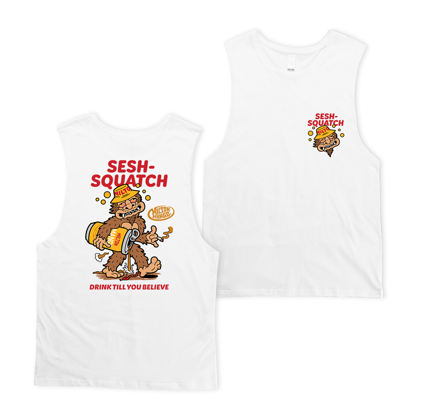 Sesh-Squatch Muscle Tee White