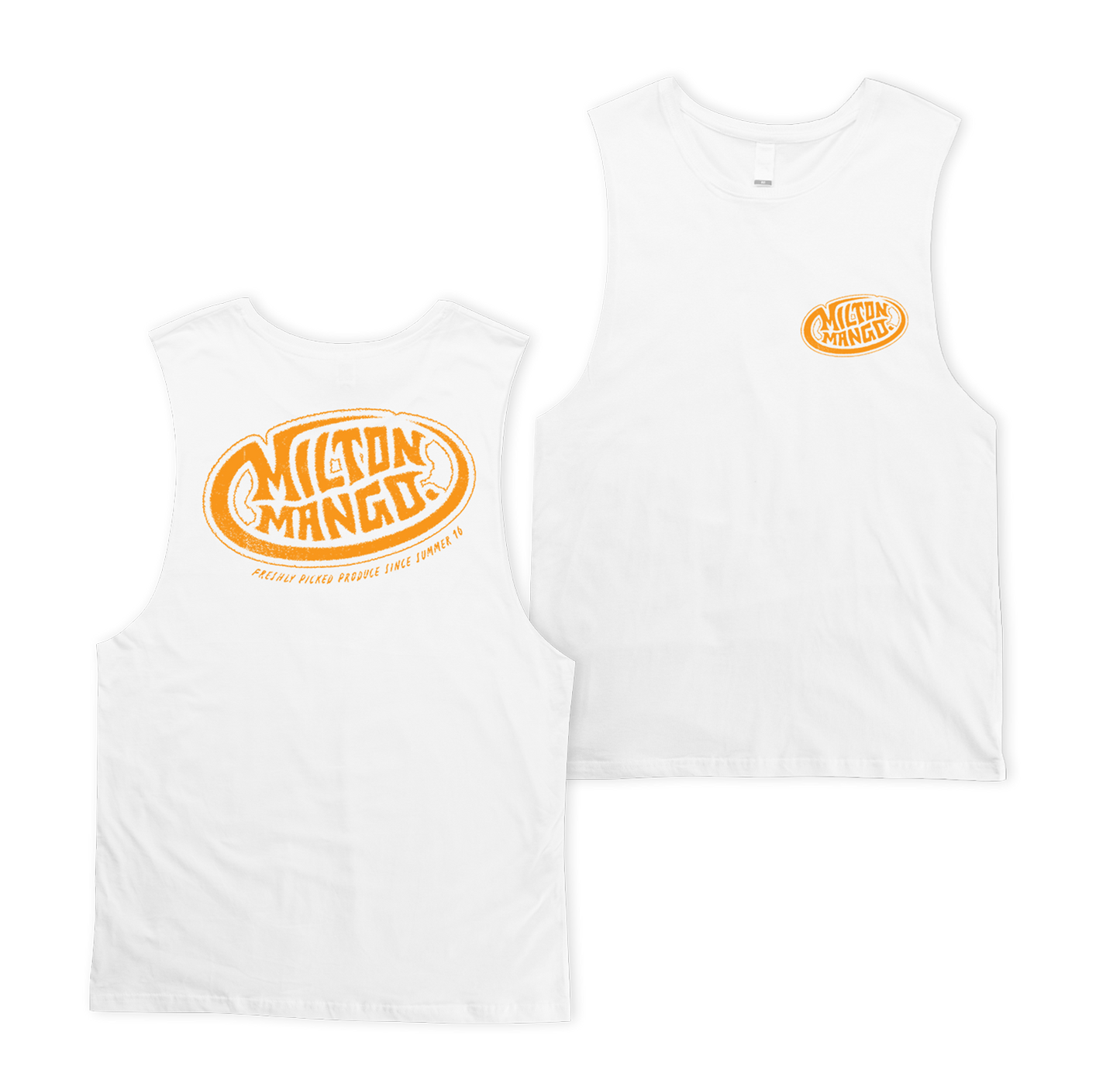 Mango Stamp Muscle Tee White