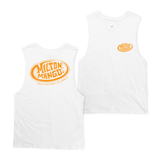 Mango Stamp Muscle Tee White