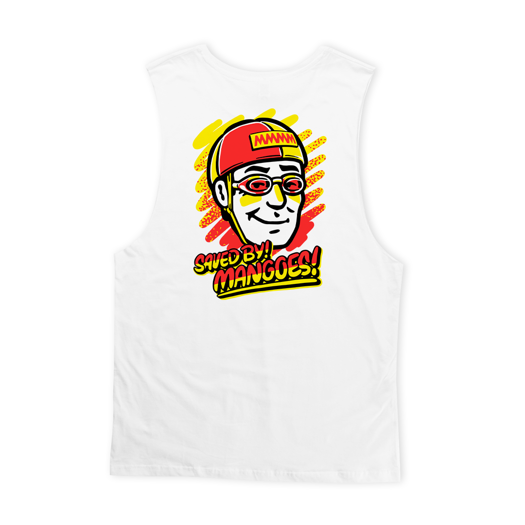 Saved By Mangoes Muscle Tee White